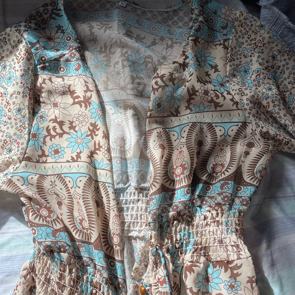 Western maxi dress; button up